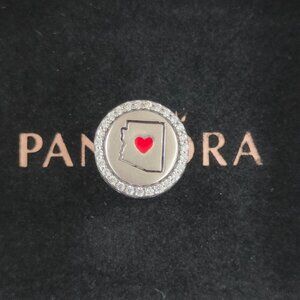 Pandora Arizona Map Bead Travel Charm Bracelet Pendant S925 Silver with box